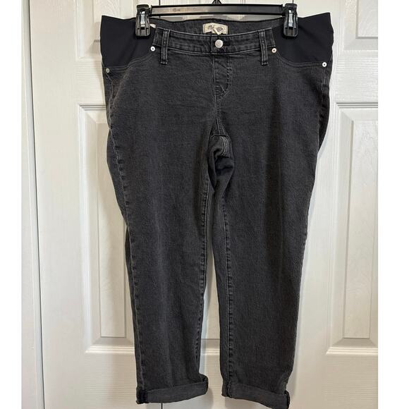 Madewell Maternity Side-Panel Perfect Vintage Jeans in Faded Black Lunar Wash 33 - Picture 2 of 10